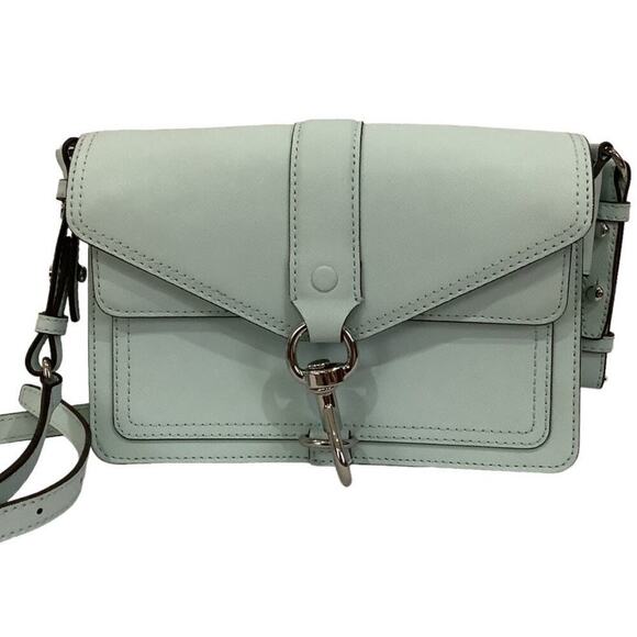 Rebecca Minkoff Hudson Moto Mini Crossbody Bag In Light Turquoise - Picture 4 of 11